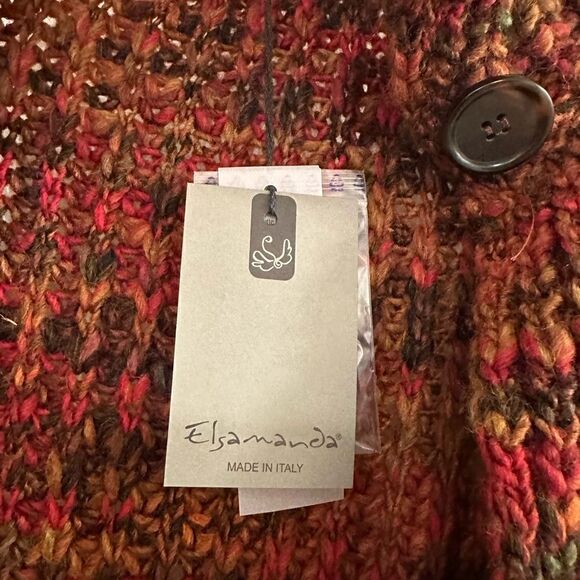 Elsamanda chunky knit poncho cape sweater Italy NWT - Picture 5 of 8